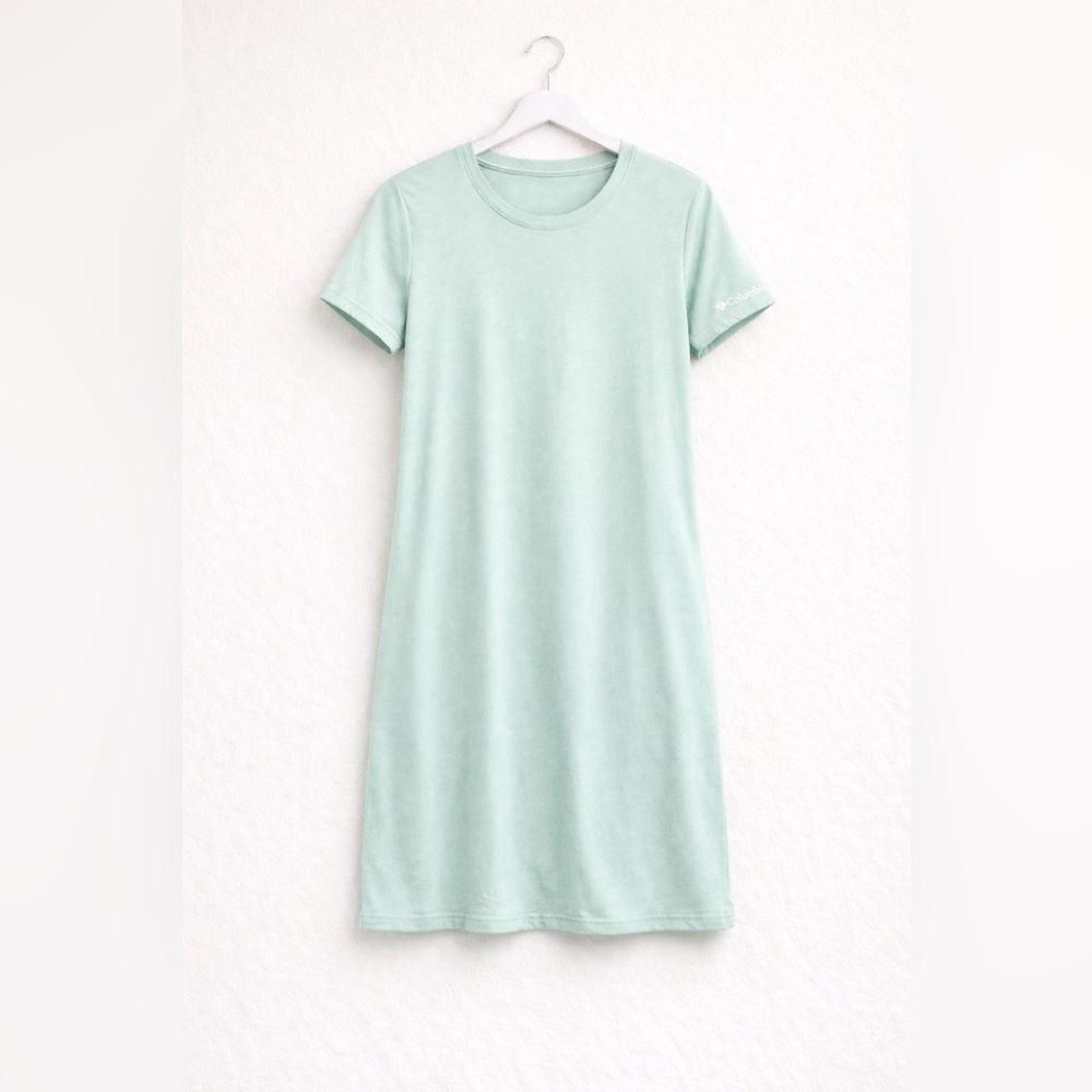 Columbia Mint Green T-Shirt Dress Athletic Casual Summer Small - Picture 2 of 9